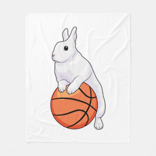 Bunny Basketball-speler Basketball Fleece Deken (Voorkant)