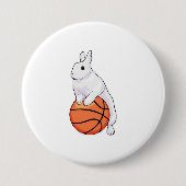 Bunny Basketball-speler Basketball Ronde Button 7,6 Cm (Voorkant)