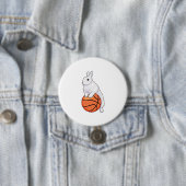 Bunny Basketball-speler Basketball Ronde Button 7,6 Cm (In situ)