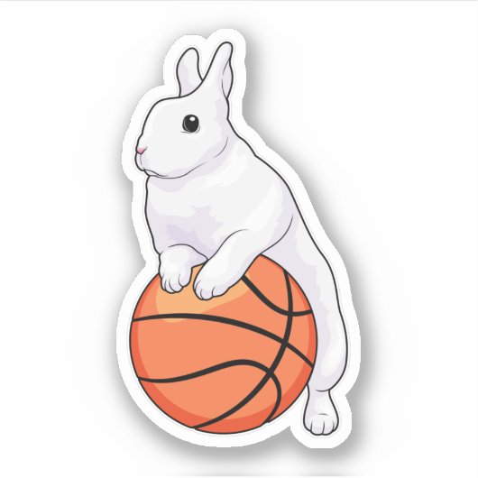 Bunny Basketball-speler Basketball Sticker (Voorkant)