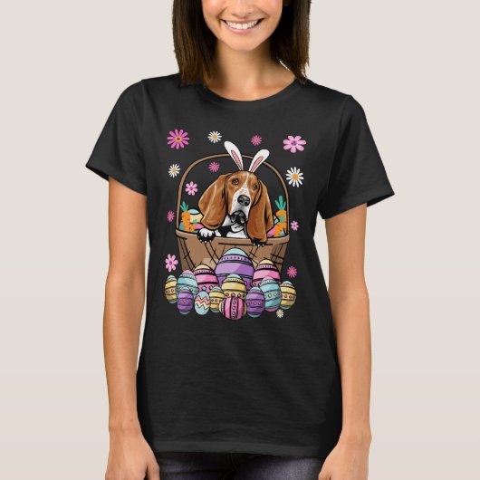 Bunny Basset Hound Dog Happy Easter Day Lover Egg T-shirt (Voorkant)