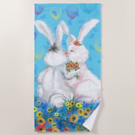 Bunny Beach Towel - Hug Strandlaken (Voorkant)