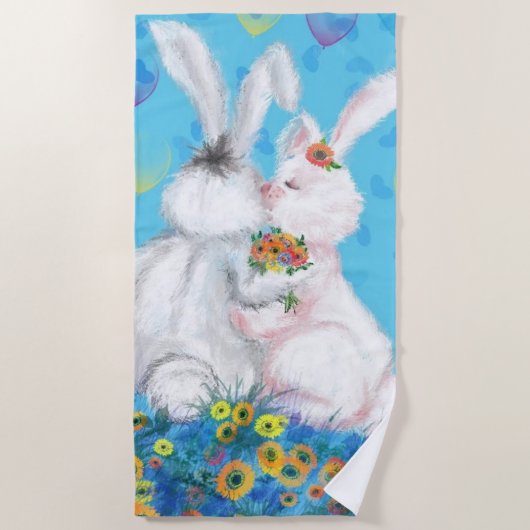 Bunny Beach Towel - Hug Strandlaken (Voorkant)