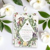Bunny & Bee Greenery Rhombus Easter Brunch Kaart