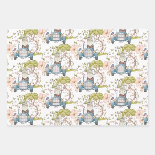  Bunny Beer Fox Car Foliage Boy Inpakpapier Vel (Voorkant 3)
