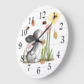 Bunny Bees Floral Wall Clock Grote Klok (Hoek)