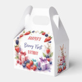 Bunny Berry Eerste Verjaardag Strawberry Party - Bedankdoosjes (Achterkant)