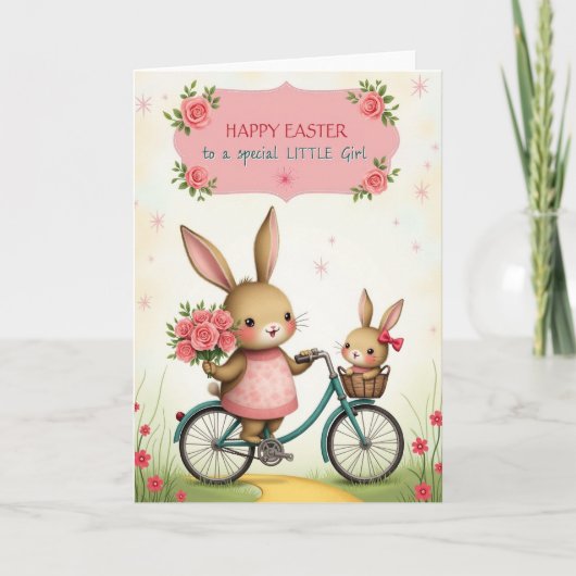 Bunny Bicycle Ride Greeting Card Kaart (Voorkant)