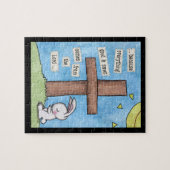 Bunny bidt bij het kruis legpuzzel (Horizontaal)