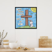 Bunny bidt bij het kruis poster (Keuken)