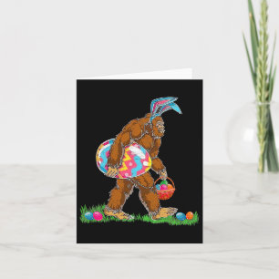 Bunny Bigfoot Sasquatch Happy Easter Day Eggs Hunt Kaart