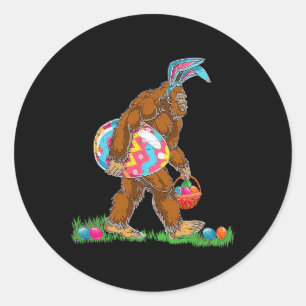 Bunny Bigfoot Sasquatch Happy Easter Day Eggs Hunt Ronde Sticker