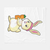 Bunny bij Fitness met Drink fles Fleece Deken (Voorkant (Horizontaal))