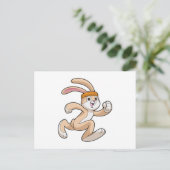 Bunny bij het runnen met hoofdband briefkaart (Staand voorkant)
