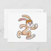 Bunny bij het runnen met hoofdband briefkaart (Voorkant / Achterkant)