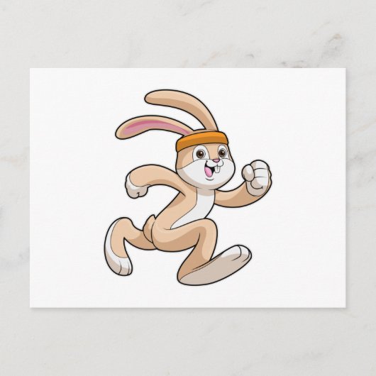 Bunny bij het runnen met hoofdband briefkaart (Voorkant)