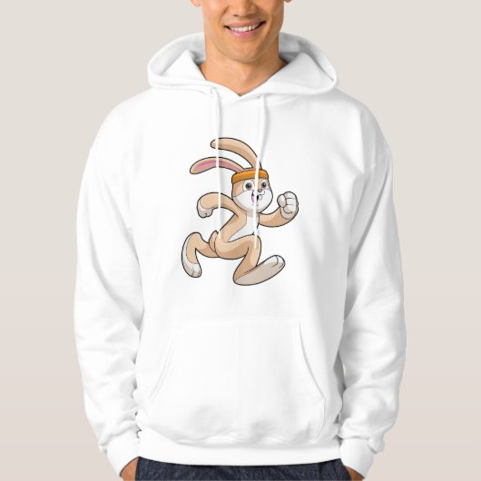 Bunny bij het runnen met hoofdband hoodie (Voorkant)