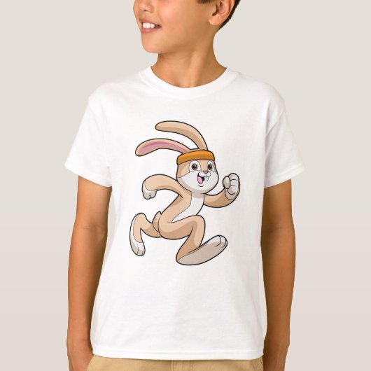 Bunny bij het runnen met hoofdband t-shirt (Voorkant)