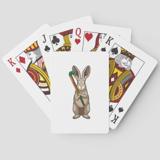 Bunny bij Hockey met Hockey stick Pokerkaarten (Achterkant)