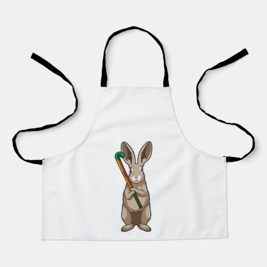 Bunny bij Hockey met Hockey stick Schort (Voorkant)