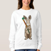 Bunny bij Hockey met Hockey stick Trui (Voorkant)