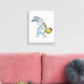 Bunny bij Muziek met Saxophone Canvas Afdruk (Insitu (Woonkamer))