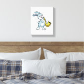 Bunny bij Muziek met Saxophone Canvas Afdruk (Insitu (Slaapkamer))