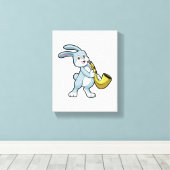 Bunny bij Muziek met Saxophone Canvas Afdruk (Insitu (Houten vloer))