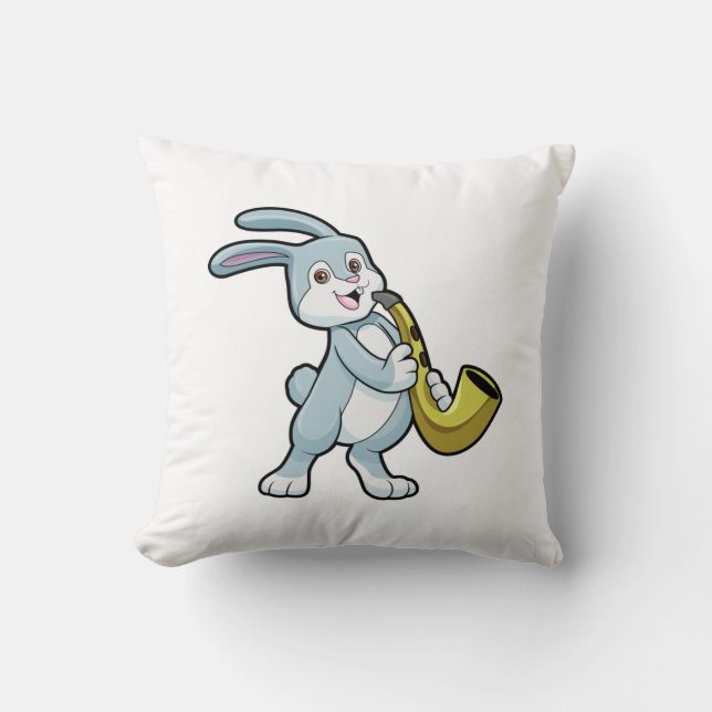 Bunny bij Muziek met Saxophone Kussen (Voorkant)