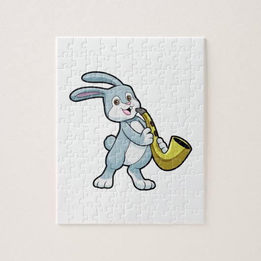 Bunny bij Muziek met Saxophone Legpuzzel (Verticaal)