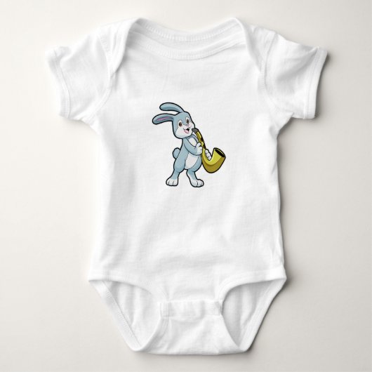 Bunny bij Muziek met Saxophone Romper (Voorkant)