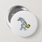 Bunny bij Muziek met Saxophone Ronde Button 7,6 Cm (Voorkant /achterkant)