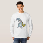 Bunny bij Muziek met Saxophone T-shirt (Voorkant volledig)