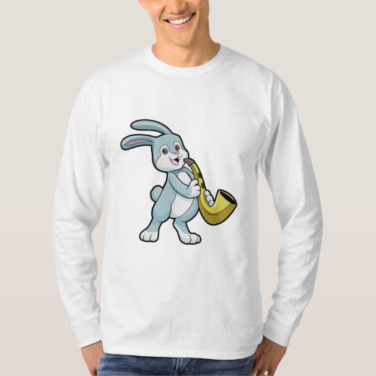 Bunny bij Muziek met Saxophone T-shirt (Voorkant)