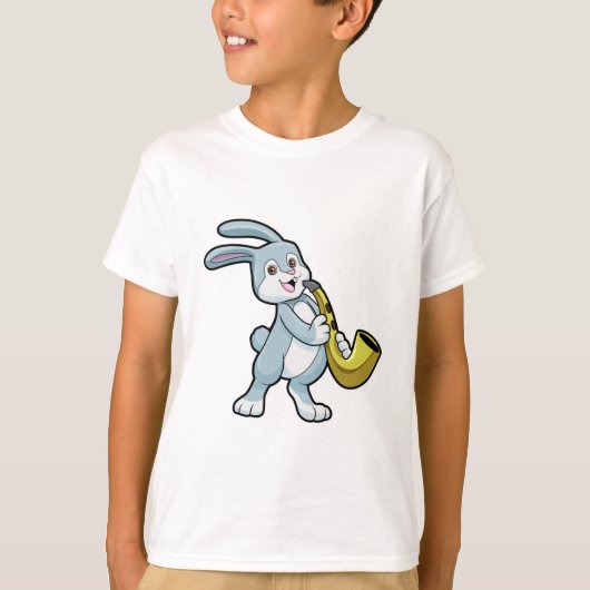 Bunny bij Muziek met Saxophone T-shirt (Voorkant)