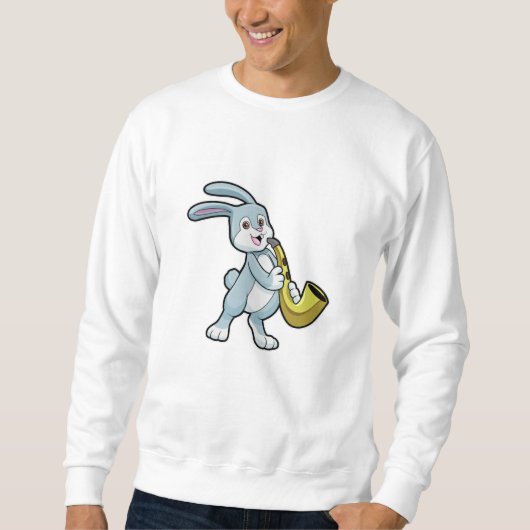 Bunny bij Muziek met Saxophone Trui (Voorkant)