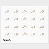 Bunny bij Yoga Stretching Ronde Sticker (Vel)