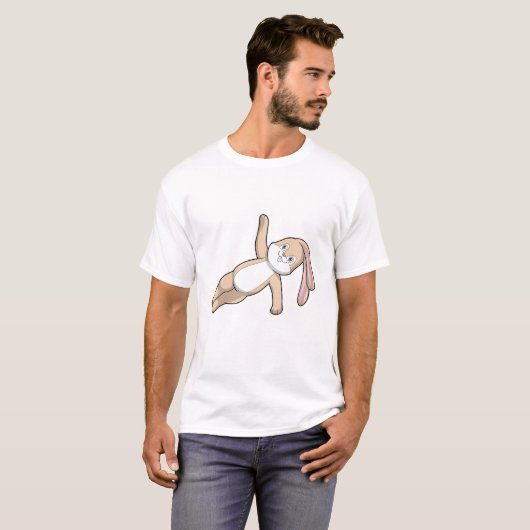 Bunny bij Yoga Stretching T-shirt (Voorkant volledig)