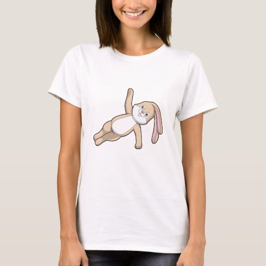Bunny bij Yoga Stretching T-shirt (Voorkant)