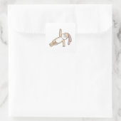 Bunny bij Yoga Stretching Vierkante Sticker (Tas)