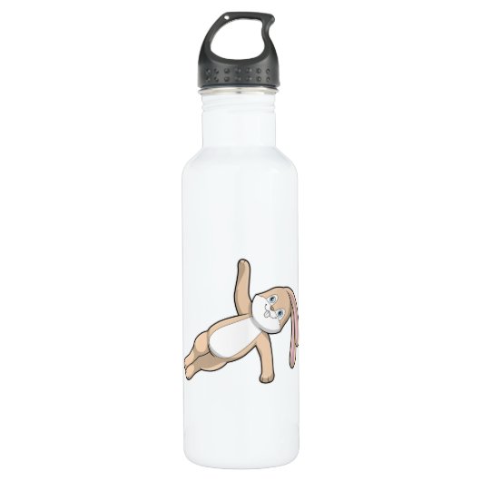 Bunny bij Yoga Stretching Waterfles (Voorkant)