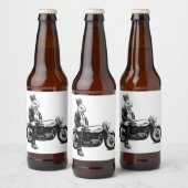 Bunny biker bier etiket (Flessen)