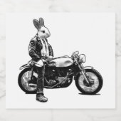 Bunny biker bier etiket (Enkel label)