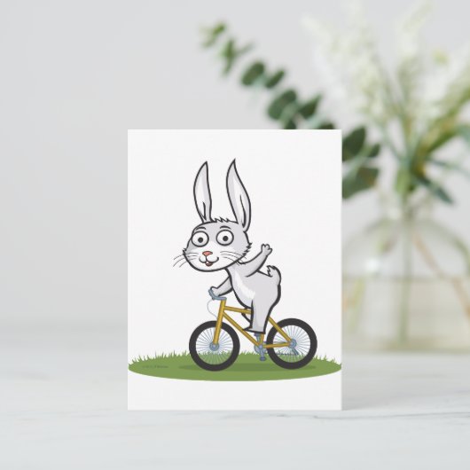 Bunny Biker Briefkaart (Staand voorkant)