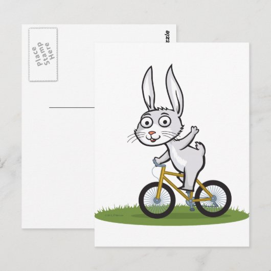 Bunny Biker Briefkaart (Voorkant / Achterkant)