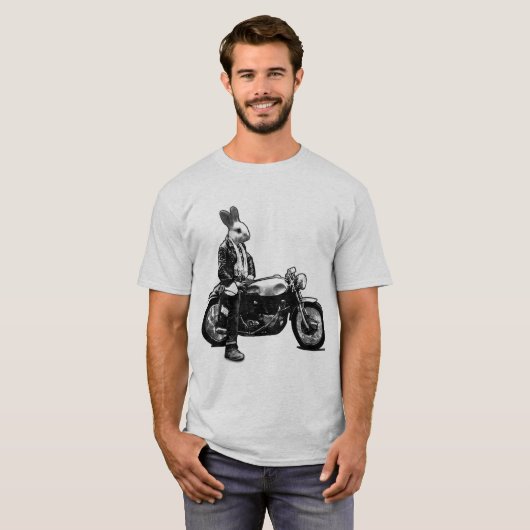 Bunny biker t-shirt (Voorkant volledig)