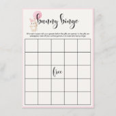 Bunny Bingo Roze Ballon Baby shower Bingo Spel Informatiekaartje (Voorkant)