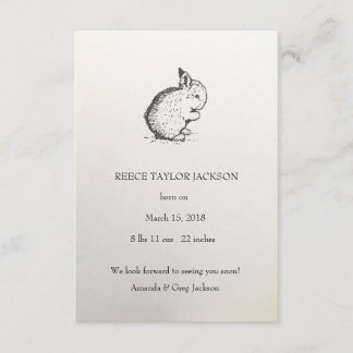 Bunny Birth Announcement, Klassiek, Traditioneel Aankondiging