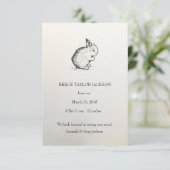 Bunny Birth Announcement, Klassiek, Traditioneel Aankondiging (Staand voorkant)