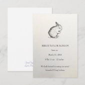 Bunny Birth Announcement, Klassiek, Traditioneel Aankondiging (Voorkant / Achterkant)